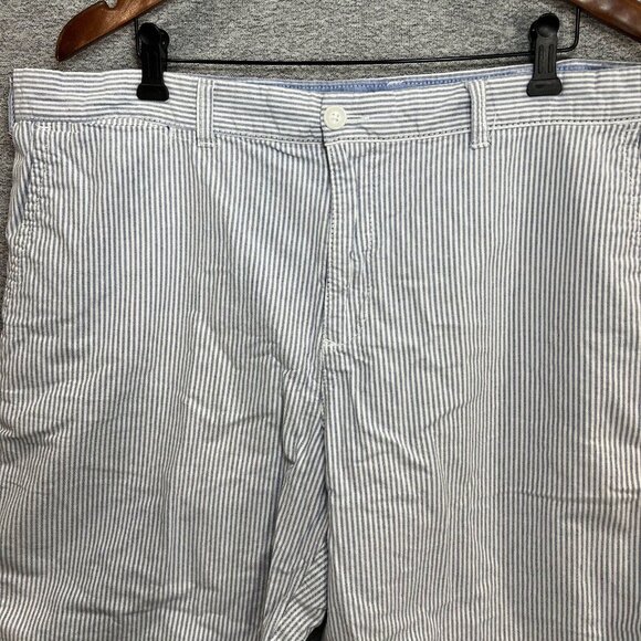 Tommy Hilfiger Chino Shorts Men Sz 38 White Blue Striped Mid Rise Casual Cotton - Picture 3 of 11